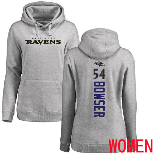 Baltimore Ravens Ash Women Tyus Bowser Backer NFL Football #54 Pullover Hoodie Sweatshirt